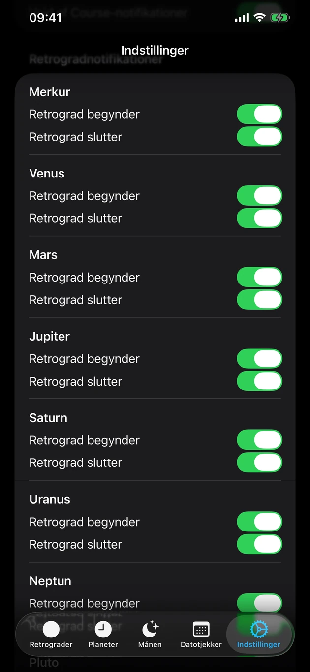 Slå start- og slutnotifikationer til for de planeter, du vælger.